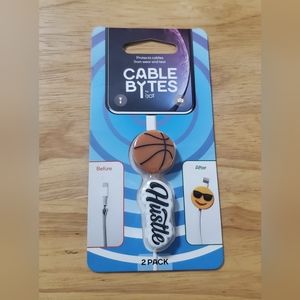 2 Pack Cable Bytes, Cable Protectors - Basketball & Hustle